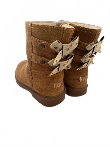 Ugg kids chestnut suede bow - kids,