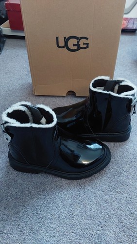Ugg kids black lynde patent - black,