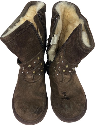 Ugg kids brown suede shearling - ugg,